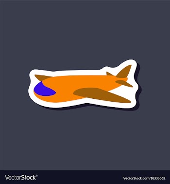 Paper sticker on stylish background toy airplane vector image
