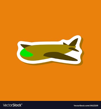 Paper sticker on stylish background toy airplane vector image