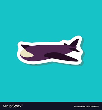 Paper sticker on stylish background toy airplane vector image