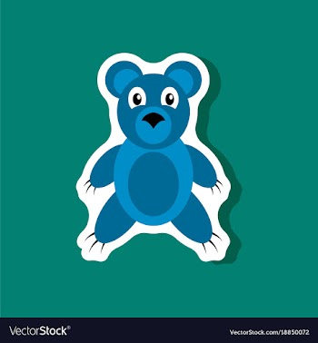 Paper sticker on stylish background toy bear vector image