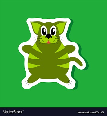 Paper sticker on stylish background toy cat vector image