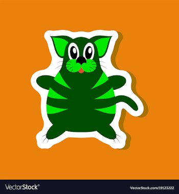 Paper sticker on stylish background toy cat vector image