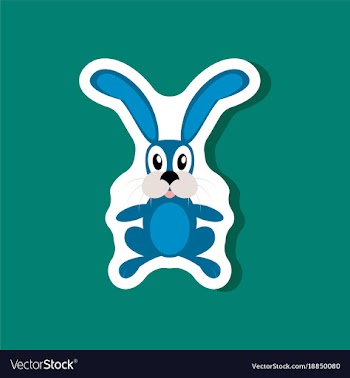 Paper sticker on stylish background toy hare vector image