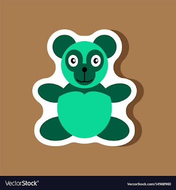 Paper sticker on stylish background toy panda vector image