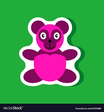 Paper sticker on stylish background toy panda vector image