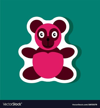 Paper sticker on stylish background toy panda vector image