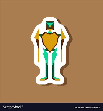 Paper sticker on stylish background toy robot vector image