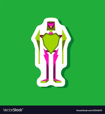 Paper sticker on stylish background toy robot vector image