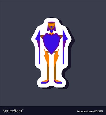 Paper sticker on stylish background toy robot vector image