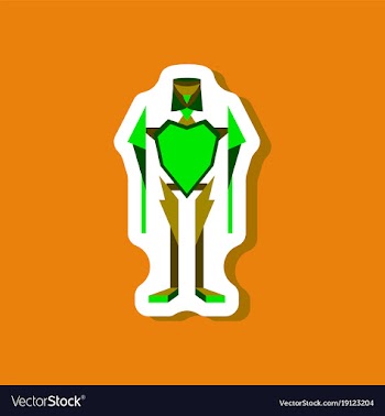 Paper sticker on stylish background toy robot vector image