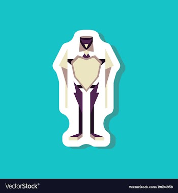 Paper sticker on stylish background toy robot vector image