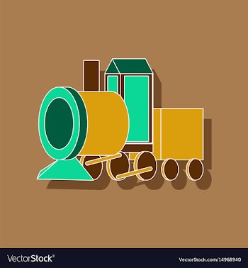 Paper sticker on stylish background toy train vector image