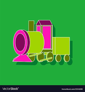 Paper sticker on stylish background toy train vector image