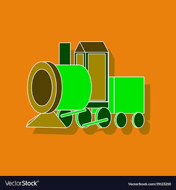 Paper sticker on stylish background toy train vector image