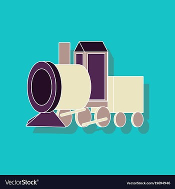 Paper sticker on stylish background toy train vector image
