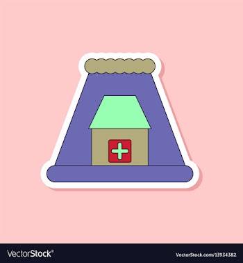 Paper sticker on stylish background tsunami city vector image