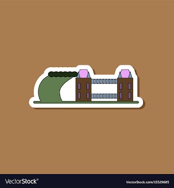 Paper sticker on stylish background tsunami city vector image