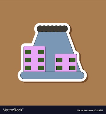 Paper sticker on stylish background tsunami city vector image
