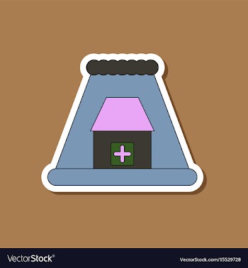 Paper sticker on stylish background tsunami city vector image