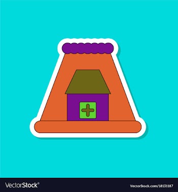 Paper sticker on stylish background tsunami city vector image