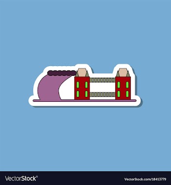 Paper sticker on stylish background tsunami city vector image