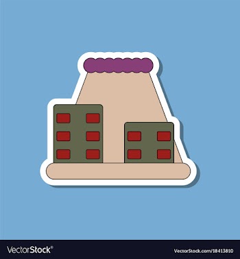 Paper sticker on stylish background tsunami city vector image