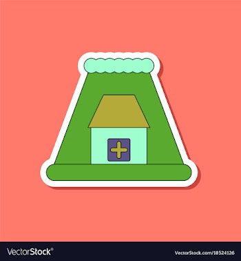 Paper sticker on stylish background tsunami city vector image