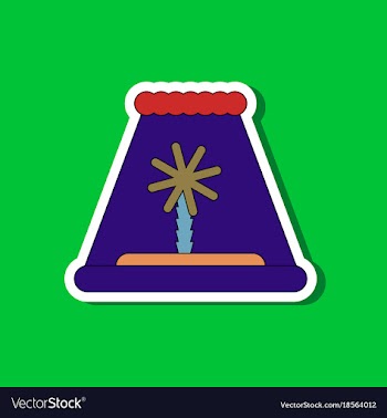 Paper sticker on stylish background tsunami island vector image