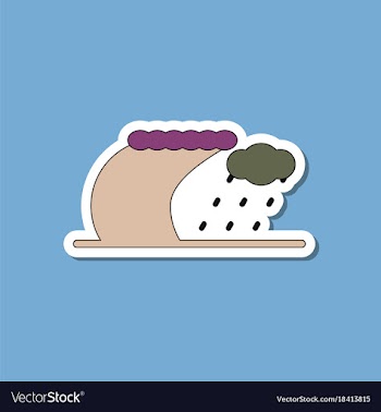Paper sticker on stylish background tsunami storm vector image