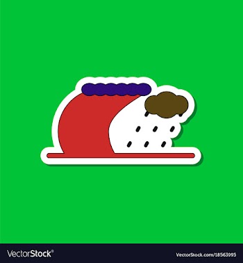 Paper sticker on stylish background tsunami storm vector image