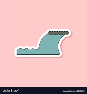Paper sticker on stylish background tsunami vector image
