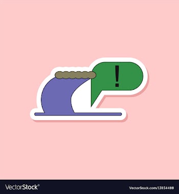 Paper sticker on stylish background tsunami vector image