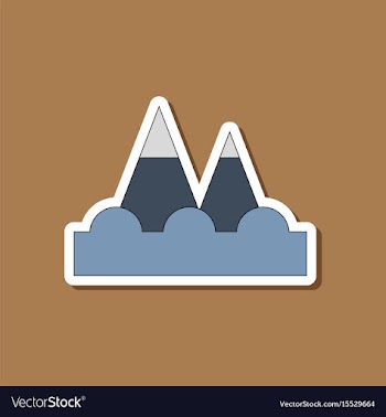 Paper sticker on stylish background tsunami vector image