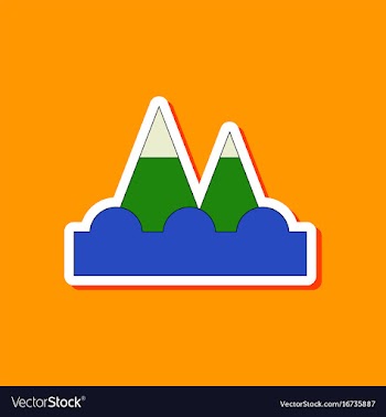Paper sticker on stylish background tsunami vector image