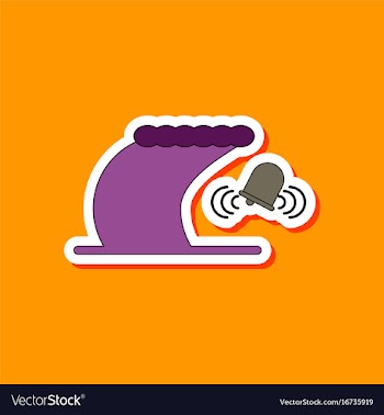 Paper sticker on stylish background tsunami vector image