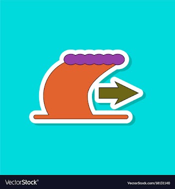 Paper sticker on stylish background tsunami vector image