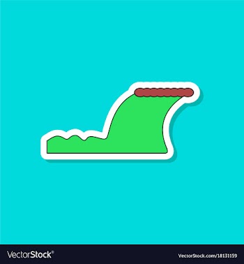 Paper sticker on stylish background tsunami vector image