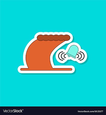 Paper sticker on stylish background tsunami vector image