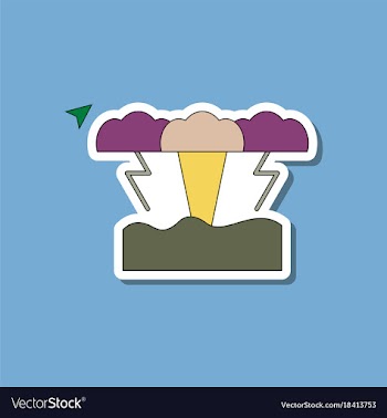 Paper sticker on stylish background tsunami vector image