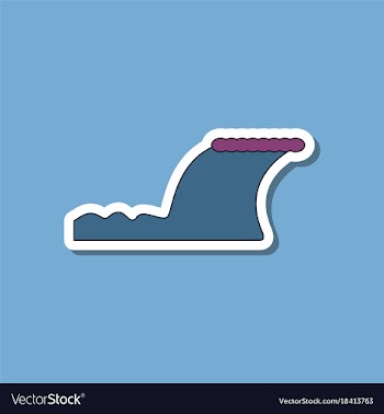 Paper sticker on stylish background tsunami vector image