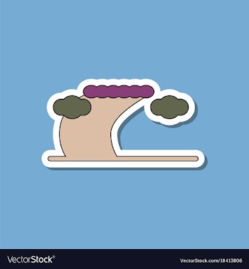 Paper sticker on stylish background tsunami vector image
