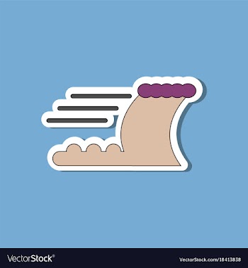 Paper sticker on stylish background tsunami vector image