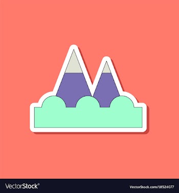 Paper sticker on stylish background tsunami vector image