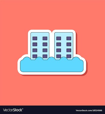 Paper sticker on stylish background tsunami vector image