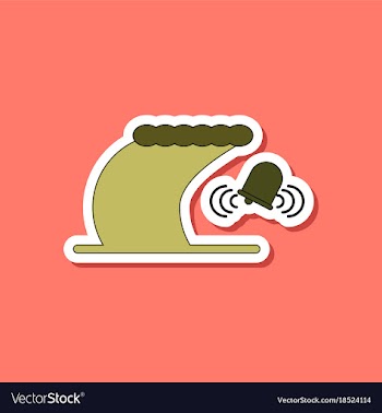 Paper sticker on stylish background tsunami vector image