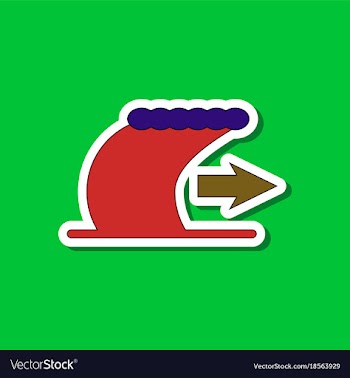Paper sticker on stylish background tsunami vector image