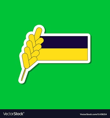 Paper sticker on stylish background Ukrainian flag vector image