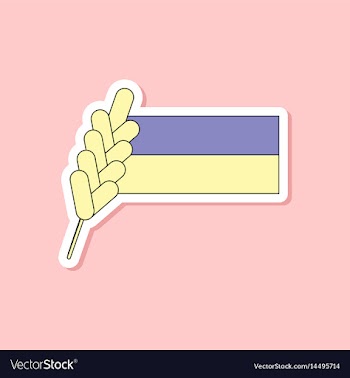 Paper sticker on stylish background ukrainian flag vector image