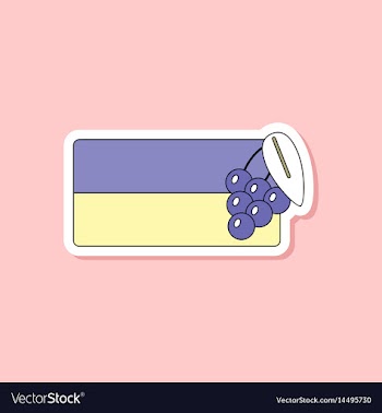 Paper sticker on stylish background ukrainian flag vector image