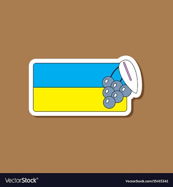 Paper sticker on stylish background ukrainian flag vector image